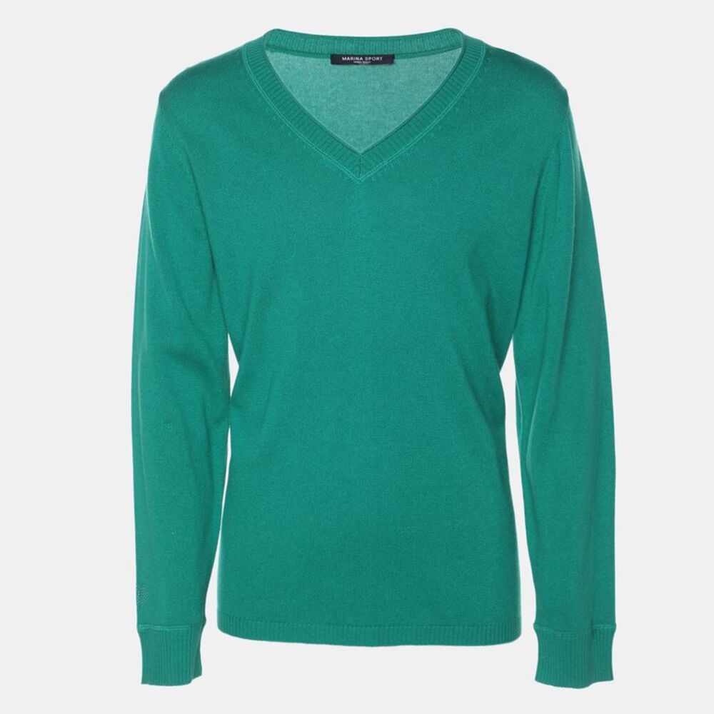 Marina Sport By Marina Rinaldi Green Silk Blend Sweater L